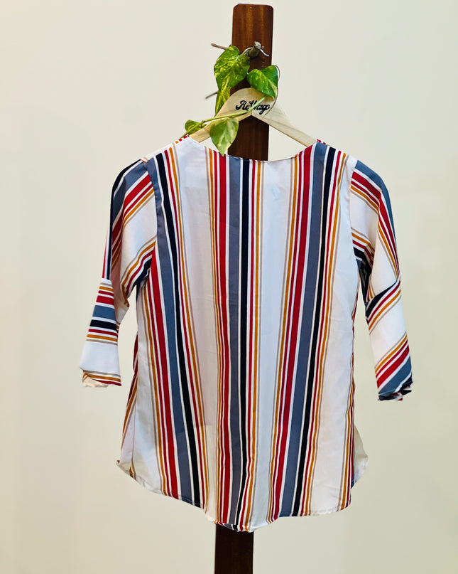 Women's Half Sleeve Mixed Colored Top - M Size