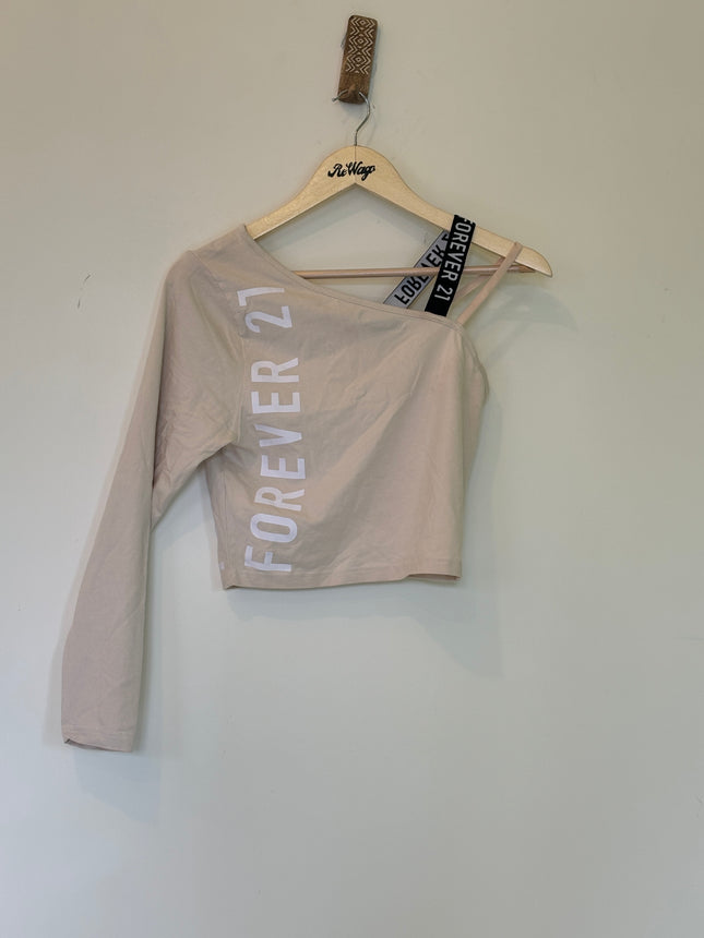 Forever 21 Women’s Beige Crop Top - M size