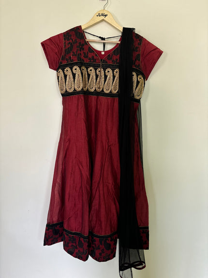 Women’s  Casual Maroon Kurti Set - XL Size