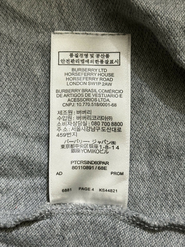 Authentic Burberry Men's Grey Polo Shirt Size S