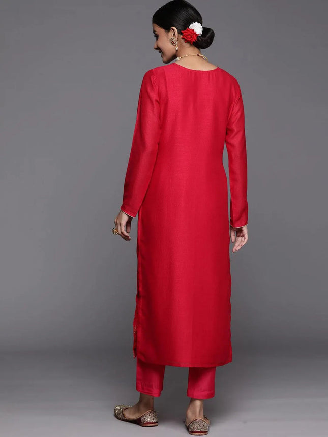 Libas Magenta Women’s Sequinced Work Kurti - M size