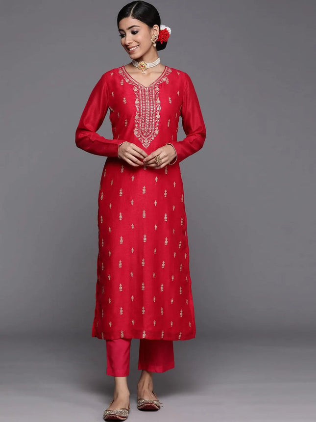 Libas Magenta Women’s Sequinced Work Kurti - M size