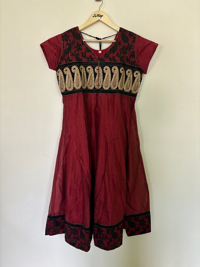Women’s  Casual Maroon Kurti Set - XL Size