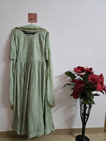 Pastal Mint Green Party Wear Gown of XS-S size