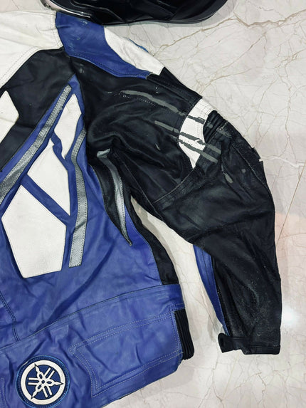 Men's Vintage Leather Racing Moto Jacket -