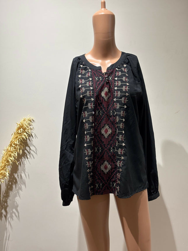 Women's Casual Short Black Kurta - L Size