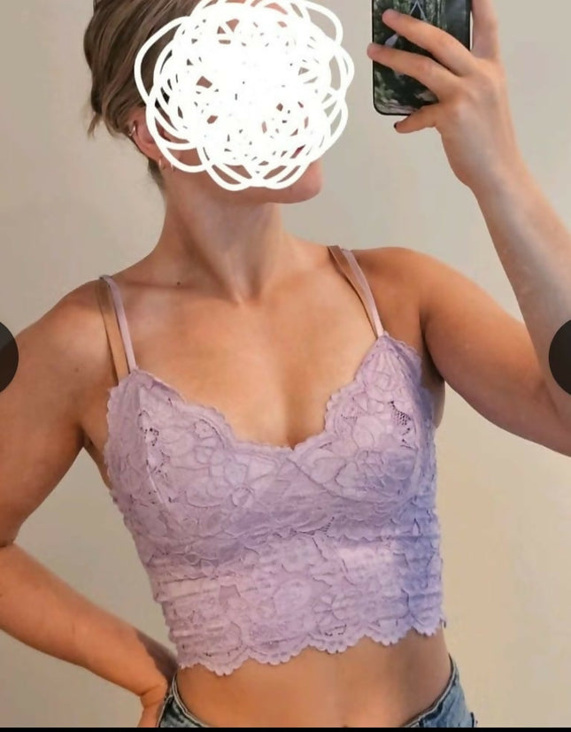 Women's Lavender lace Top - M Size