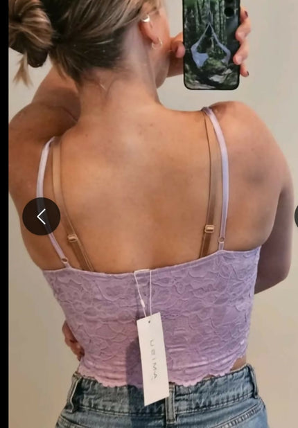 Women's Lavender lace Top - M Size