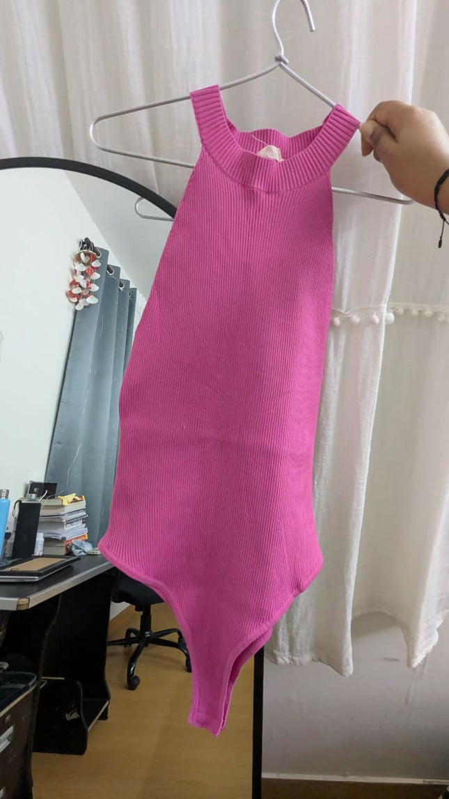 Women's Hot Pink Bodysuit - M Size