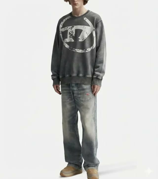 Men's DIESEL PERFECTLY FADED SWEATSHIRT - M Size