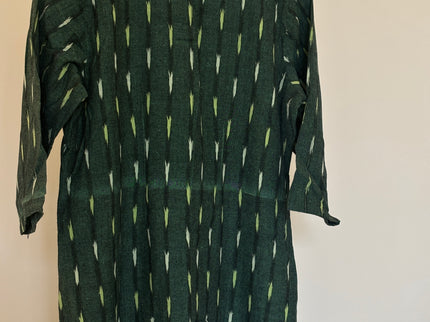 Women's  3/4th Sleeve Printed Green Kurti - M Size