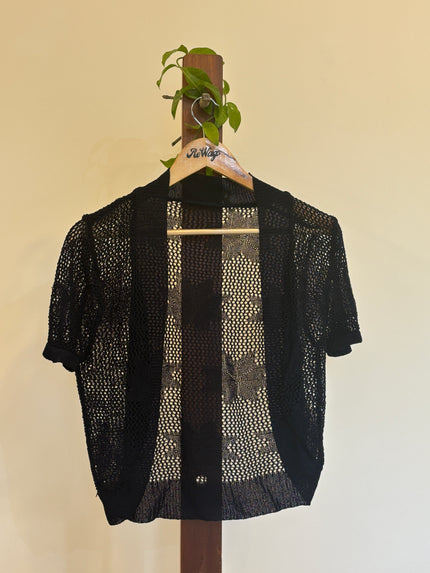 Womens's Crochet Navy Blue  Shrug - M Size