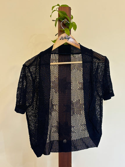Womens's Crochet Navy Blue  Shrug - M Size