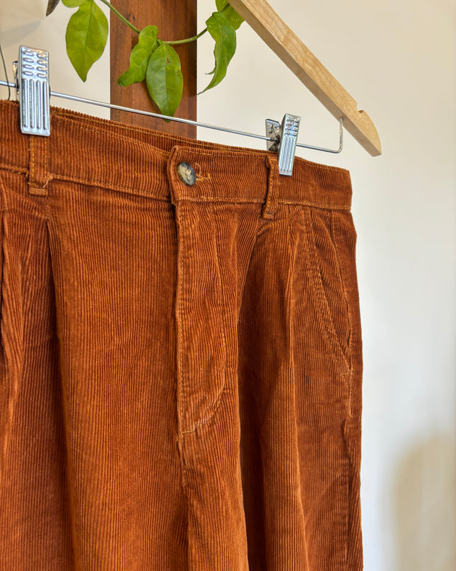 Mom Fit Women's Corduroy Brown Pants