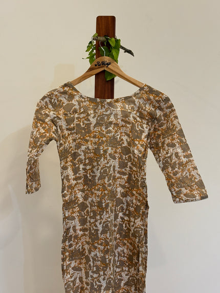 Women's Round Neck Printed Cotton Kurti - M Size