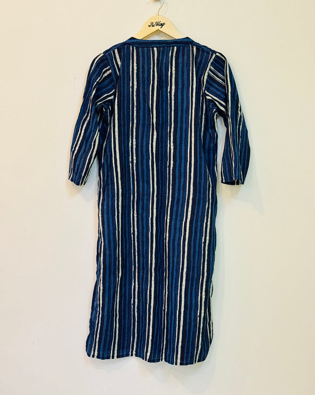 Women's Cotton Lined Indigo Blue Kurti - XL Size