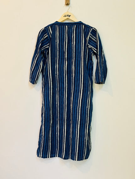 Women's Cotton Lined Indigo Blue Kurti - XL Size