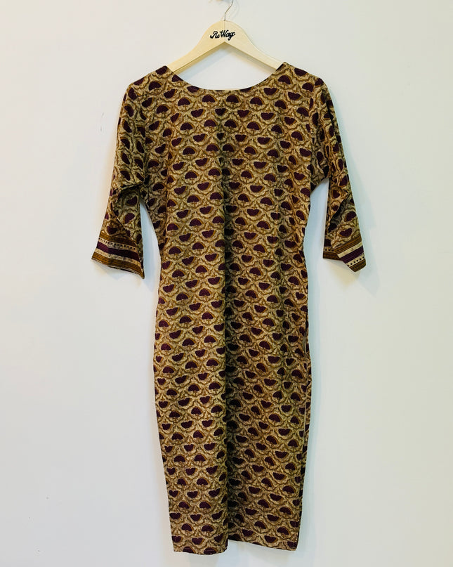 Women’s 3/4th Sleeve  Kalamkari Printed Kurti - L Size