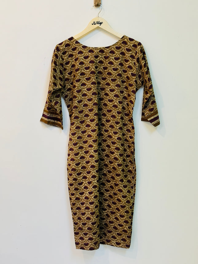 Women’s 3/4th Sleeve  Kalamkari Printed Kurti - L Size