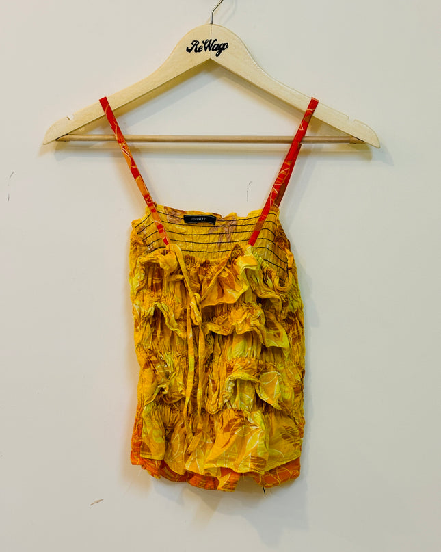 FOREVER 21 Yellow Women’s Croptop with Straps - S Size