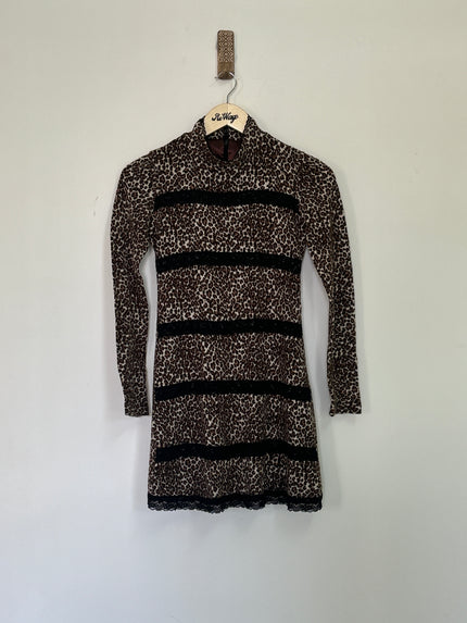HAPPY WOMAN Women’s Animal Printed  Brown Short Dress - S Size