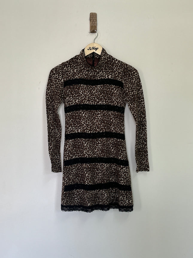 HAPPY WOMAN Women’s Animal Printed  Brown Short Dress - S Size