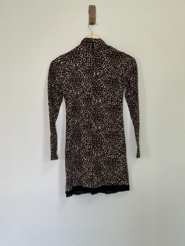 HAPPY WOMAN Women’s Animal Printed  Brown Short Dress - S Size