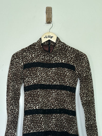 HAPPY WOMAN Women’s Animal Printed  Brown Short Dress - S Size