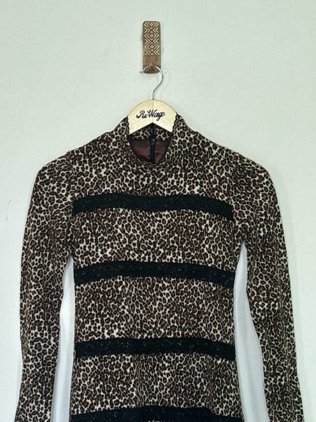 HAPPY WOMAN Women’s Animal Printed  Brown Short Dress - S Size