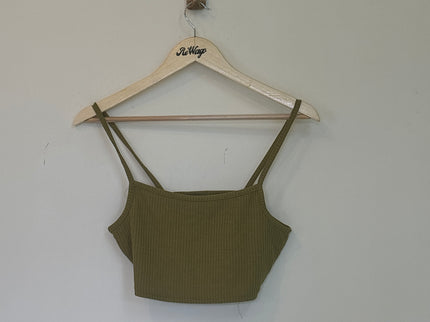 DIVIDED H&M  Women’s Sleeveless Olive Crop Top - S Size