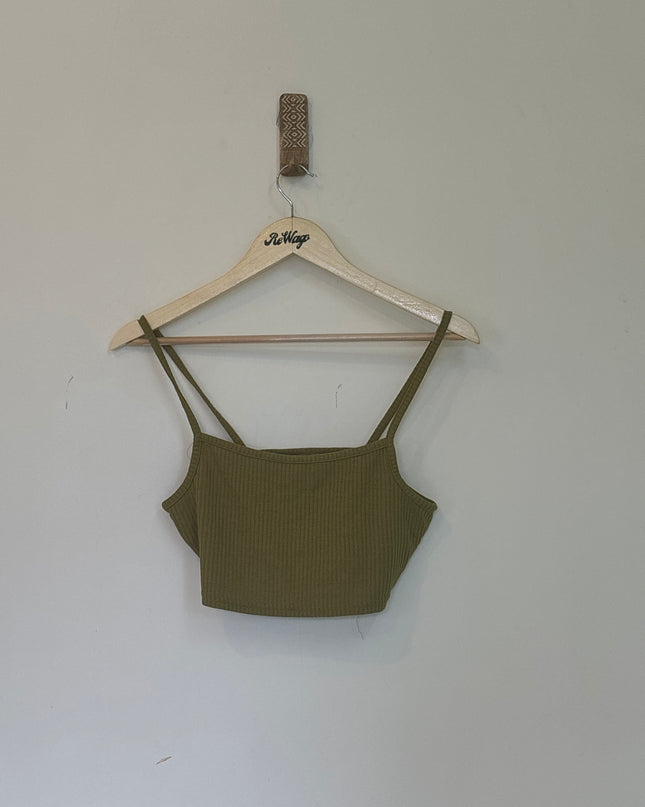 DIVIDED H&M  Women’s Sleeveless Olive Crop Top - S Size