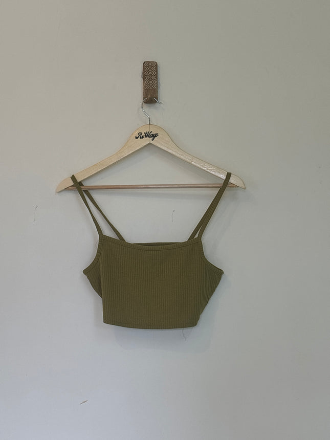 DIVIDED H&M  Women’s Sleeveless Olive Crop Top - S Size