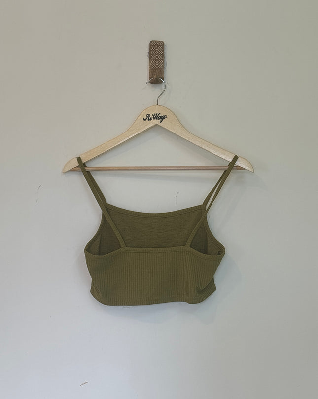 DIVIDED H&M  Women’s Sleeveless Olive Crop Top - S Size