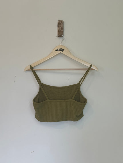 DIVIDED H&M  Women’s Sleeveless Olive Crop Top - S Size