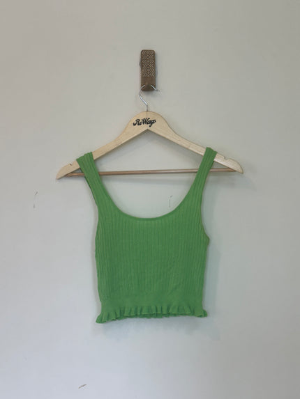 MNG Women’s  Sleeveless Fluorescent Green Croptop - S Size