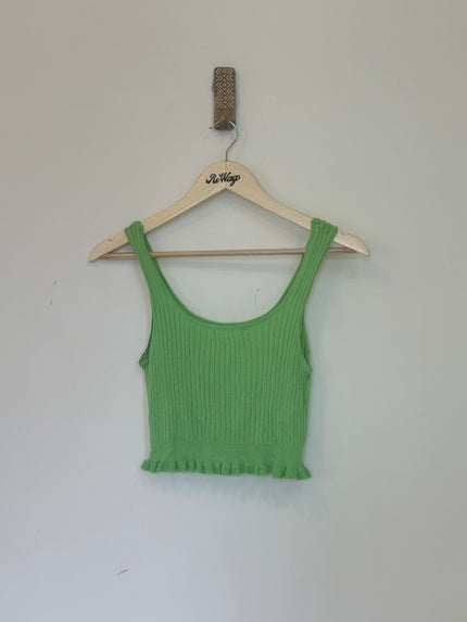 MNG Women’s  Sleeveless Fluorescent Green Croptop - S Size