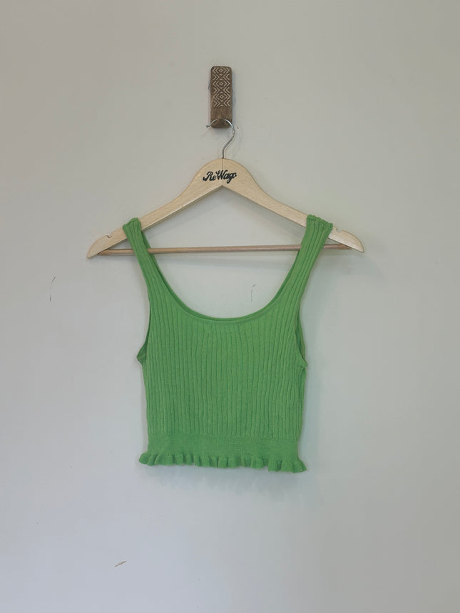 MNG Women’s  Sleeveless Fluorescent Green Croptop - S Size