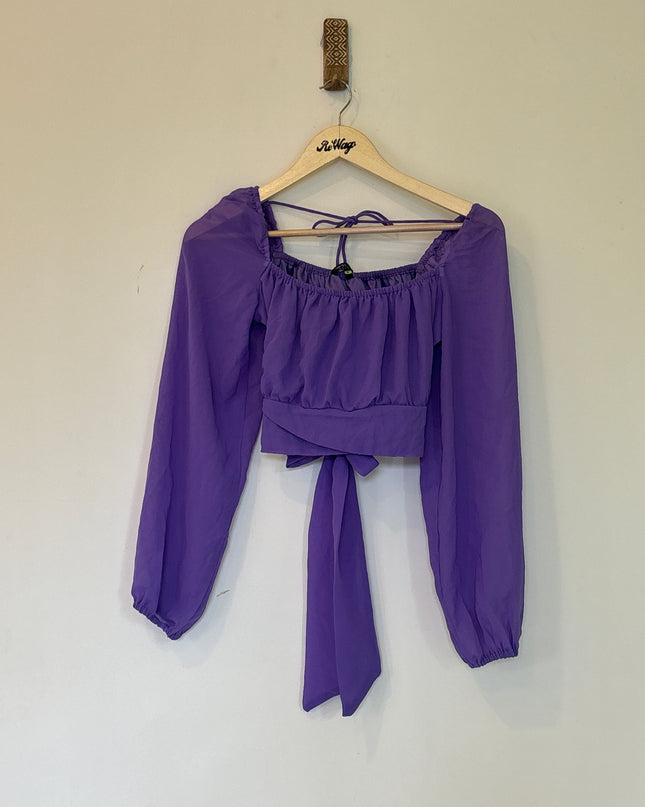 Tokyo Talkies Women’s  Lavender Crop Top - M Size