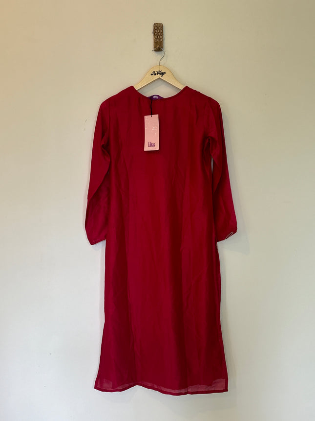 Libas Magenta Women’s Sequinced Work Kurti - M size