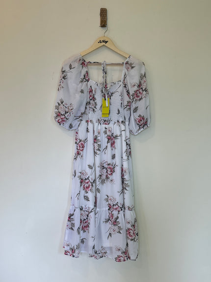 Women’s Floral printed White Dress - L Size