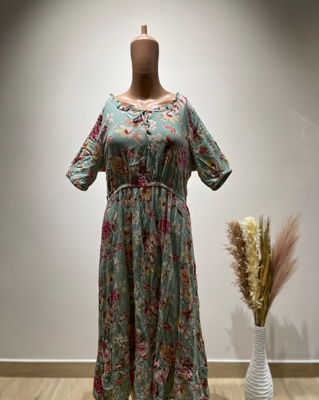 FIG Floral Print Fit & Flare Women Dress L Size
