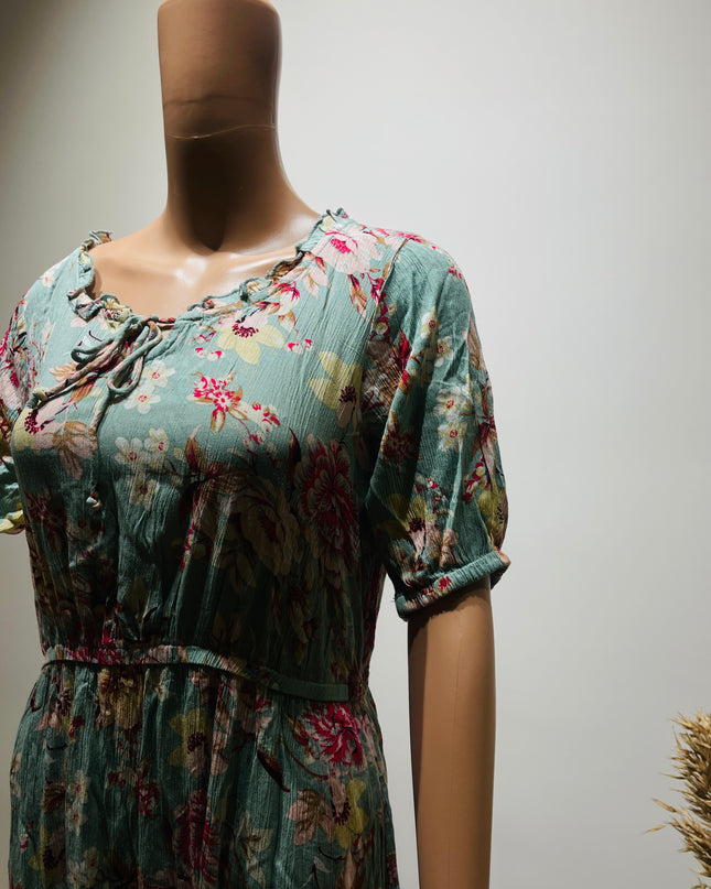 FIG Floral Print Fit & Flare Women Dress L Size
