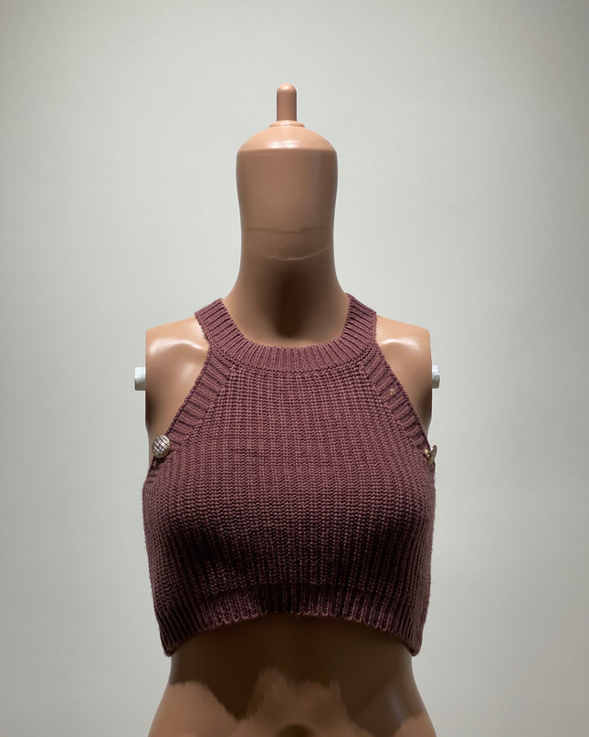 Women's Croptop Grape Color Sleeveless