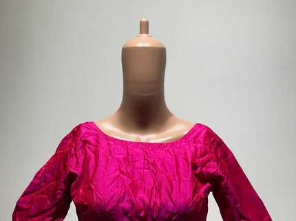 Women's  3/4 Magenta Plain Blouse - XS Size