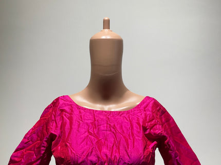 Women's  3/4 Magenta Plain Blouse - XS Size
