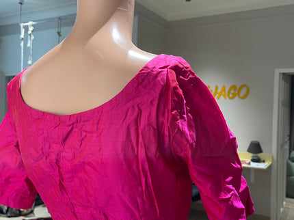 Women's  3/4 Magenta Plain Blouse - XS Size