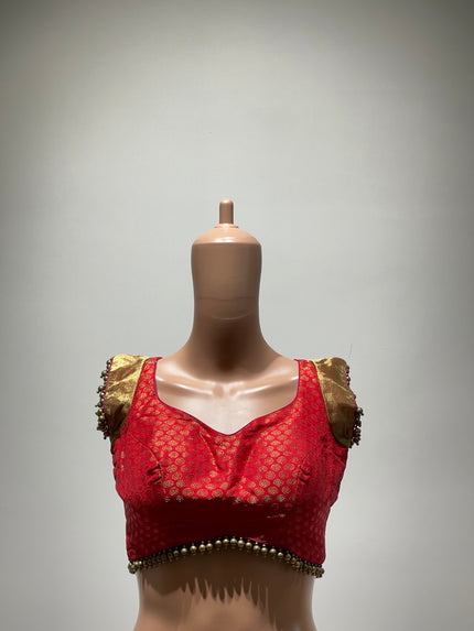 Poornima Indrajith Fancy Stitched Red Blouse - L Size