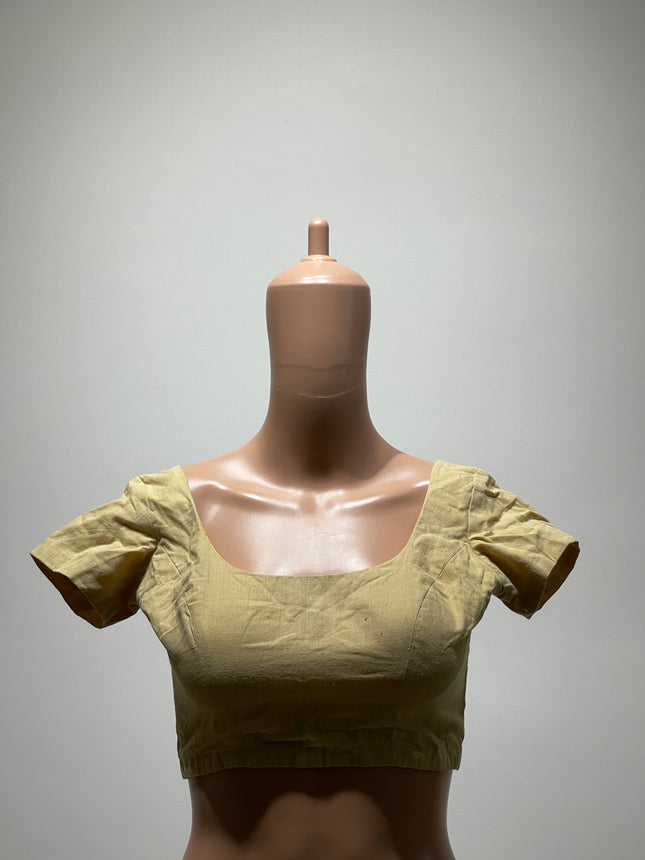 Womens Cream Plain Blouse - M Size