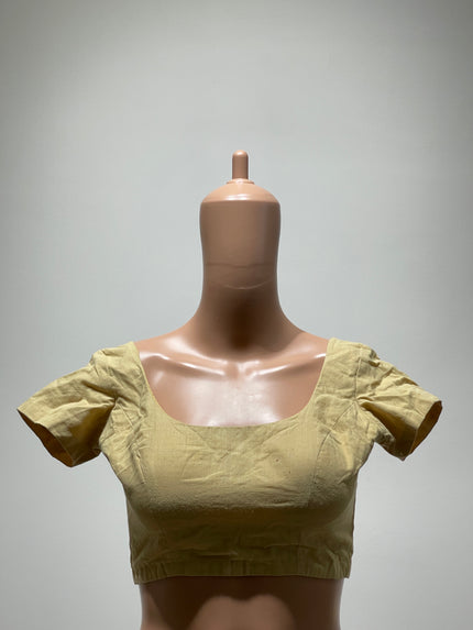 Womens Cream Plain Blouse - M Size