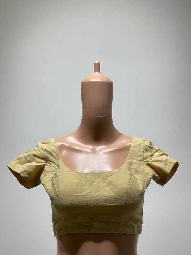 Womens Cream Plain Blouse - M Size